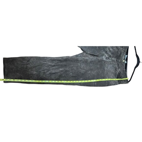 Chico's Suede Brown 100% Leather Women's Pants Size 25 Seam Detailing - Picture 12 of 14